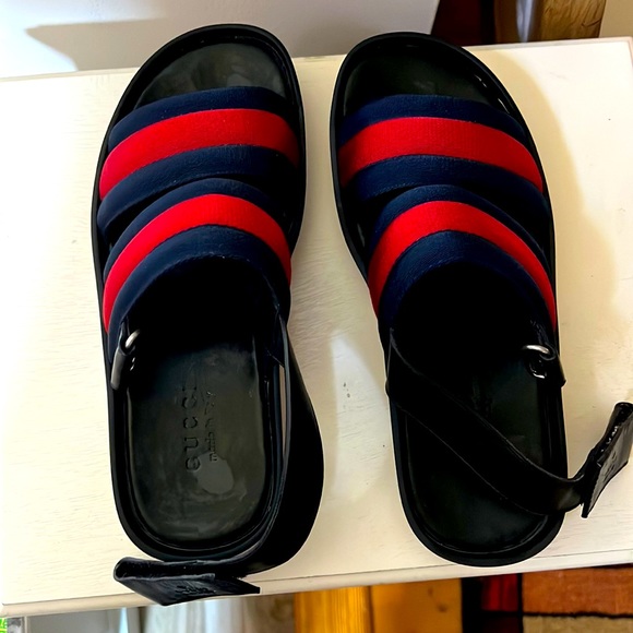 Gucci Webbed Sandals - Picture 1 of 15